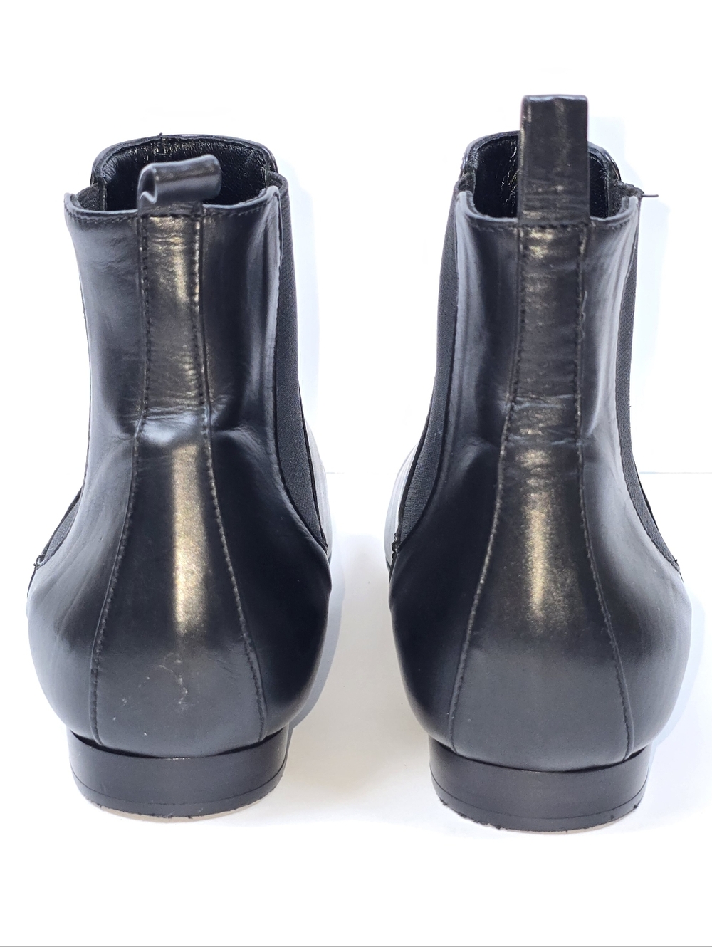 Varda Chelsea Leather Ankle Boots Flat Heel Pull On Style Women Sz.39 - Picture 8 of 12